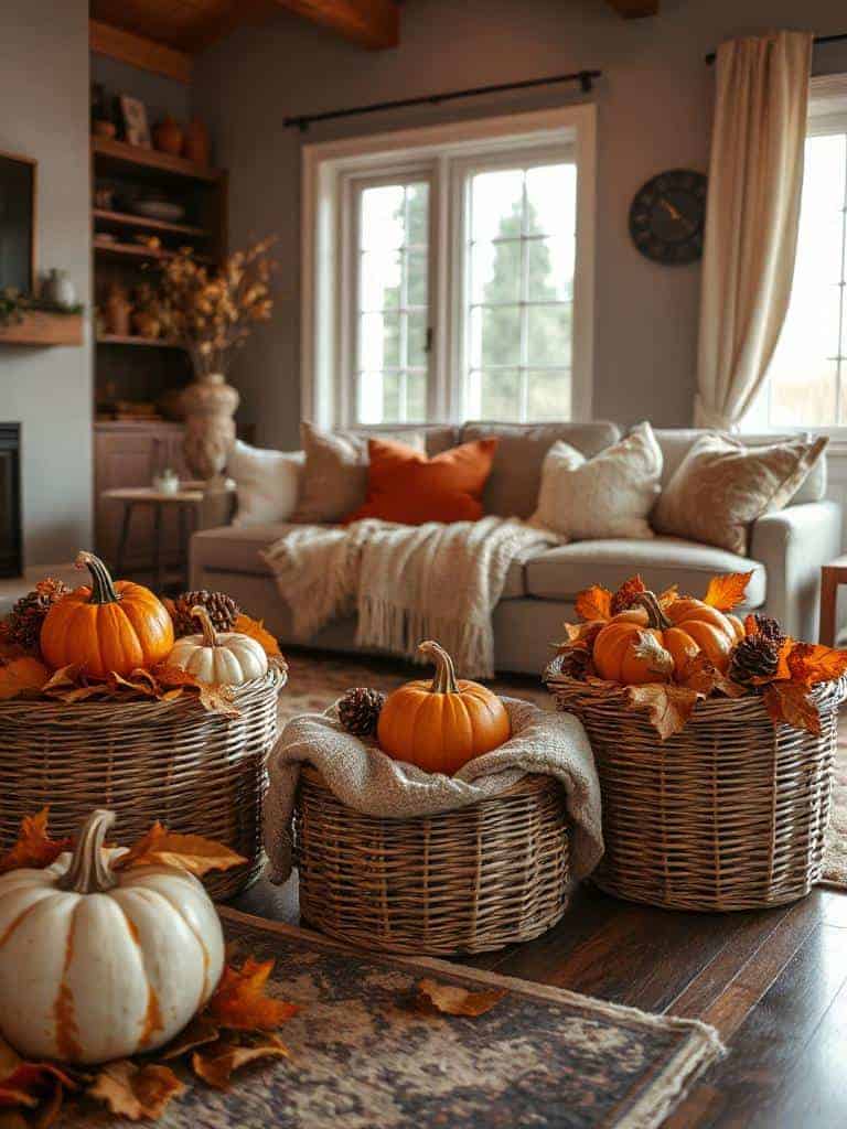 autumn baskets for decor