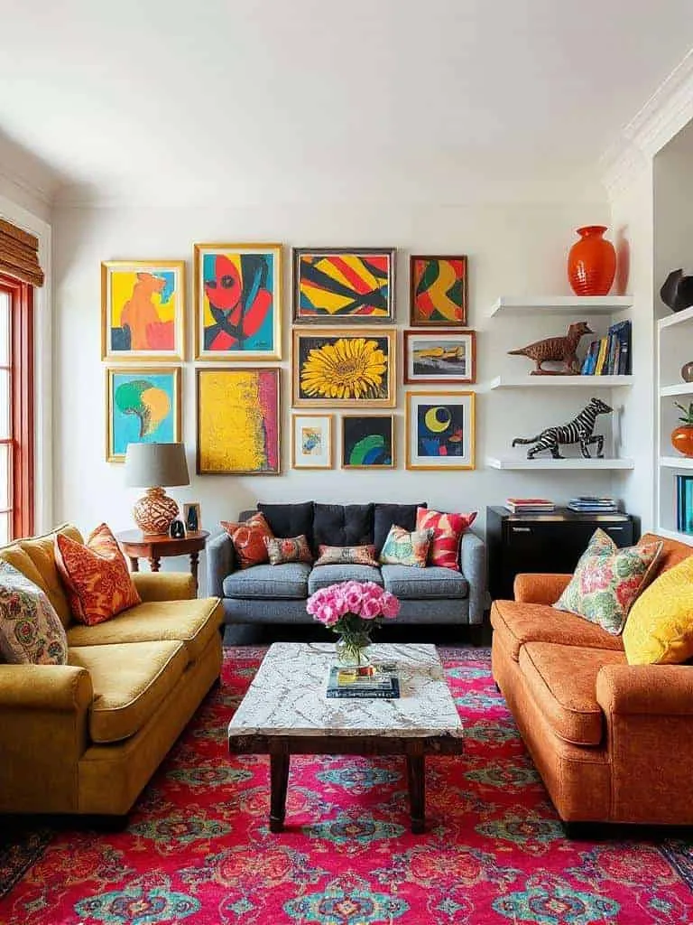bold textured contrasting art