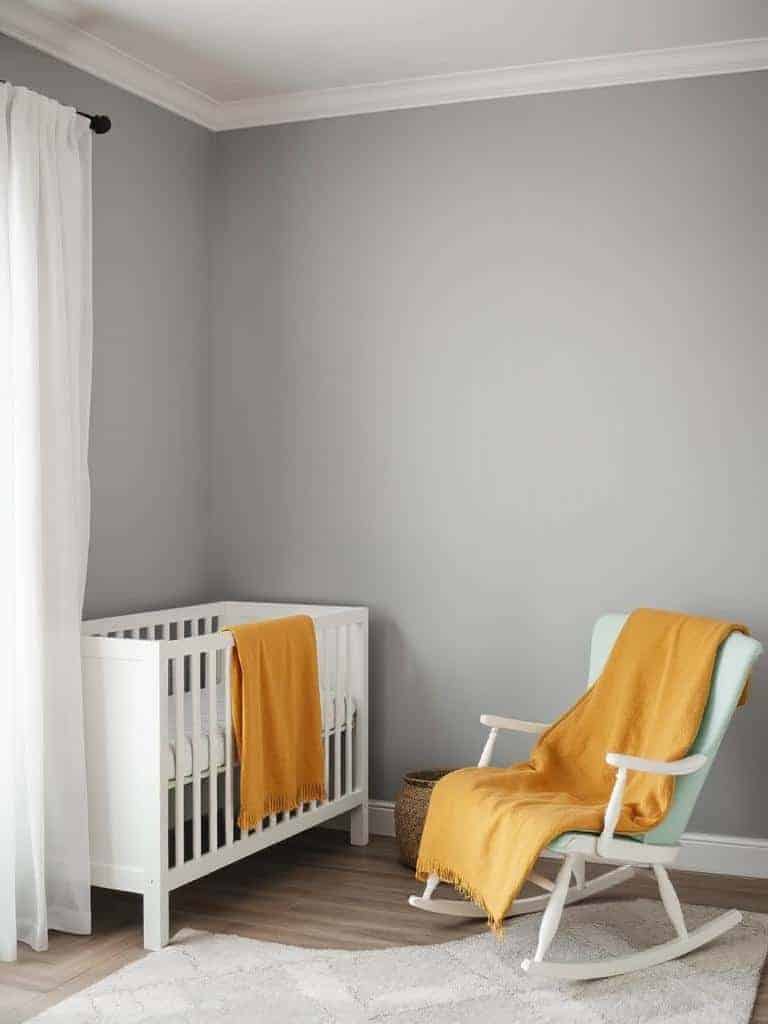calm nursery with vibrant accents