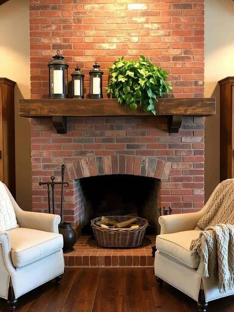 classic brick fireplace charm