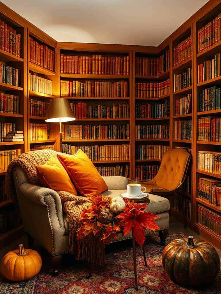 cozy autumn reading nook