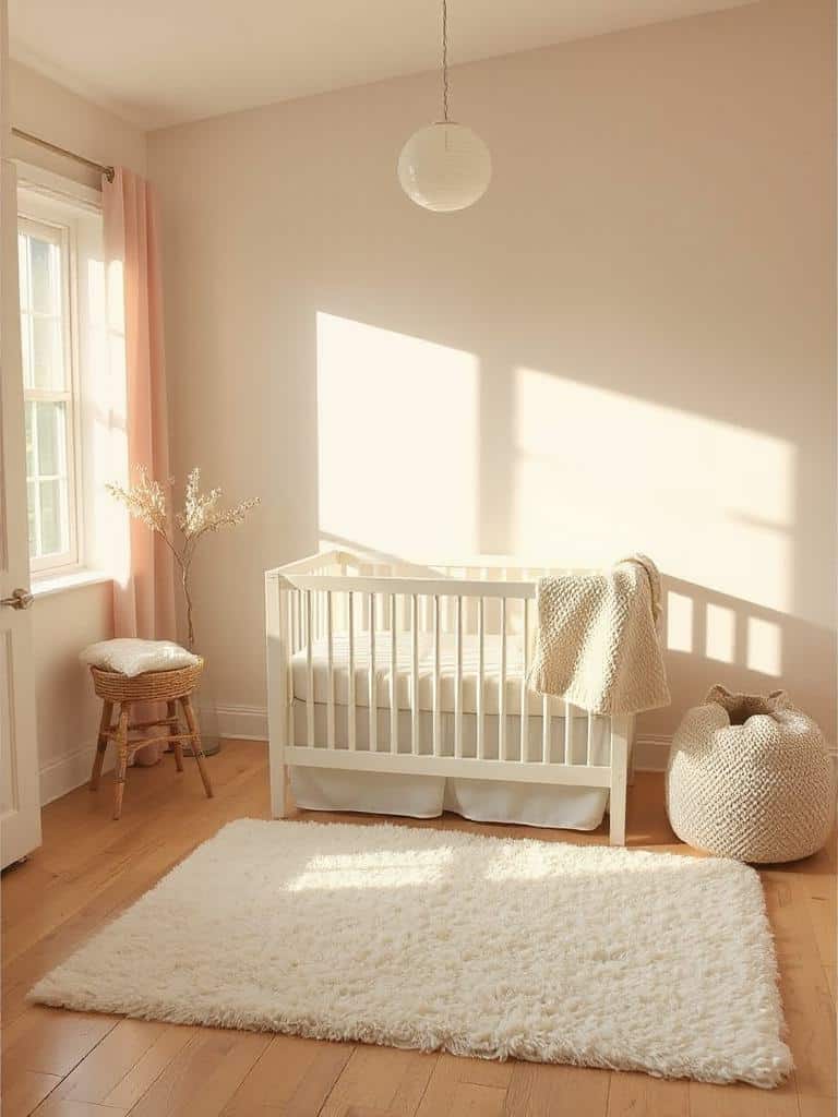 cozy beige and ivory nursery