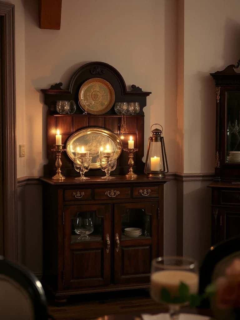 cozy candlelight dinner ambiance