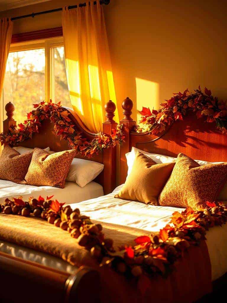 cozy fall headboard decor