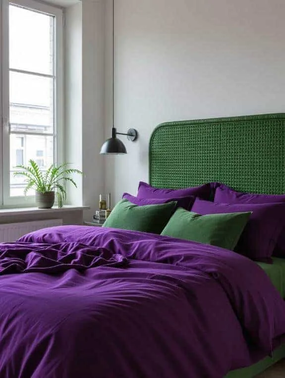 cozy green woven headboard
