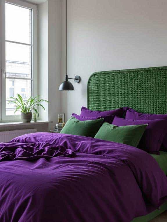 cozy green woven headboard