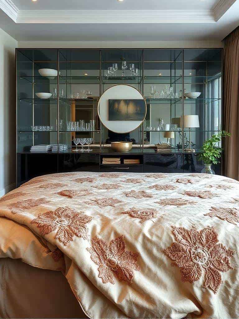 cozy layered embroidered bedding