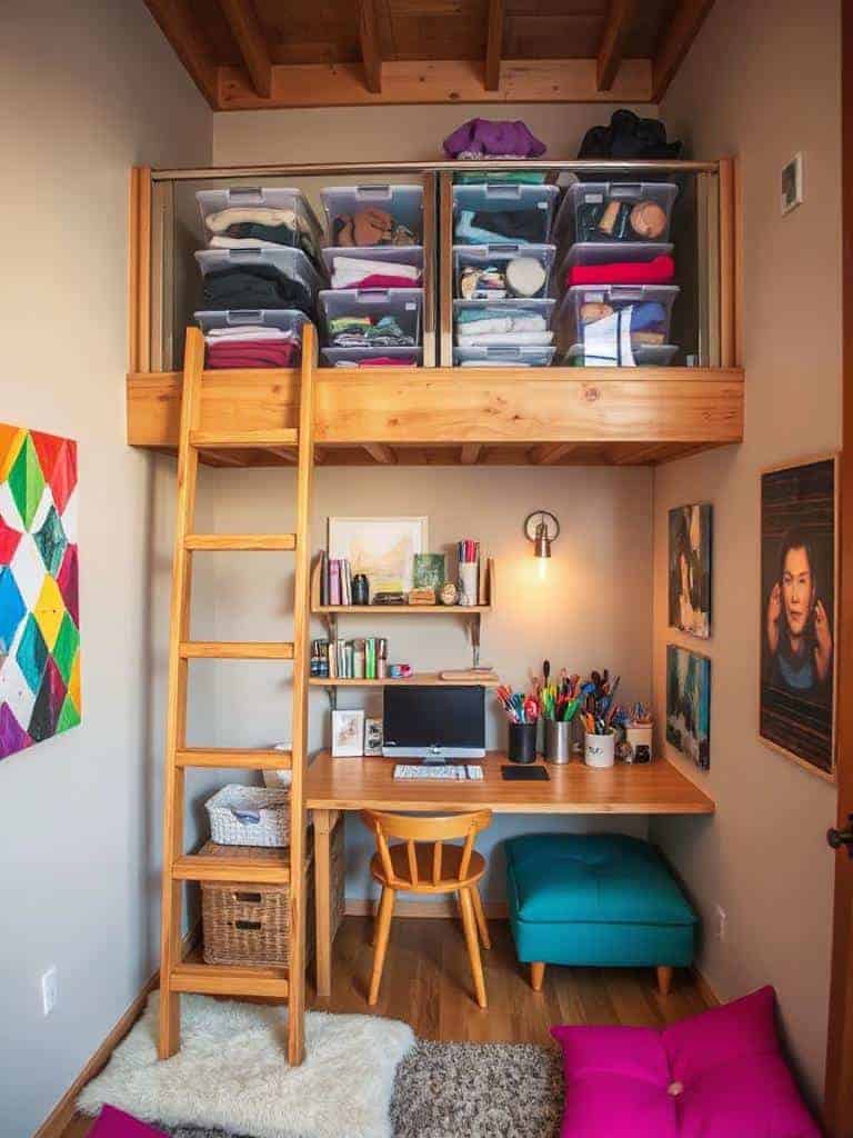 cozy lofted storage solution