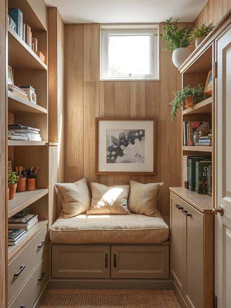 cozy nook with storage