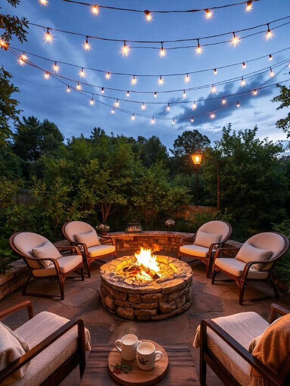 cozy outdoor fire seating