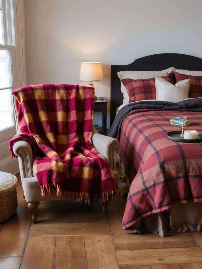 cozy plaid throws for fall
