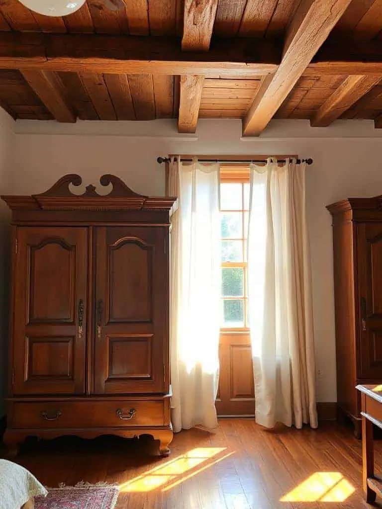 cozy rustic wood beams
