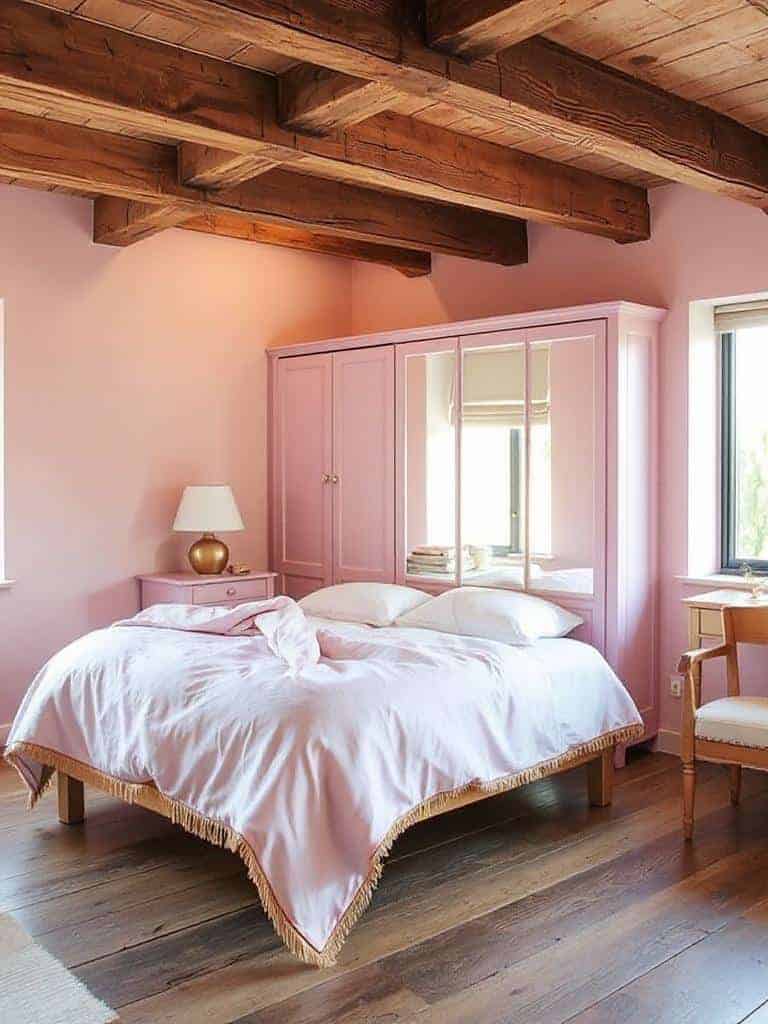 cozy rustic wood beams