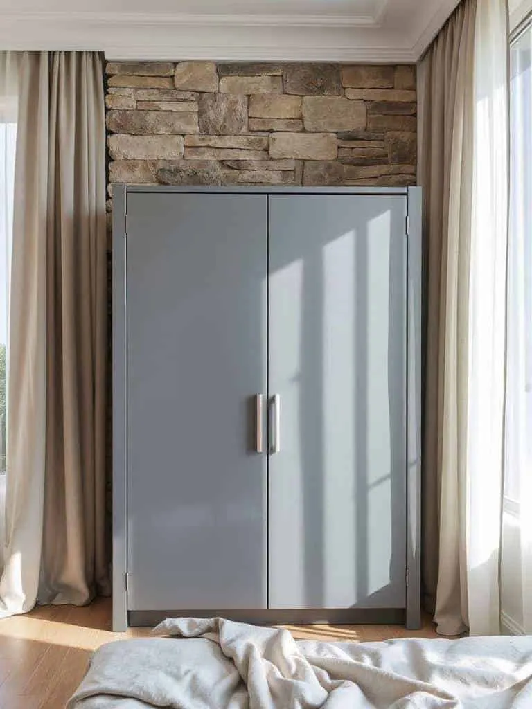 cozy stone accent bedroom