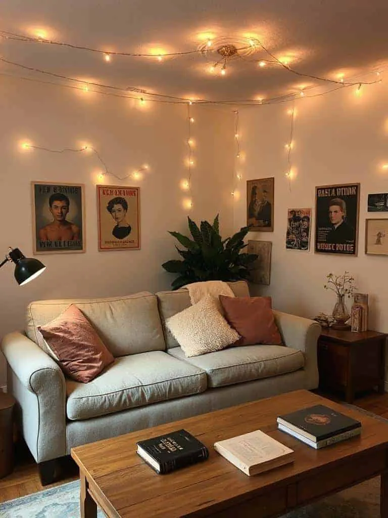 cozy string light ambiance