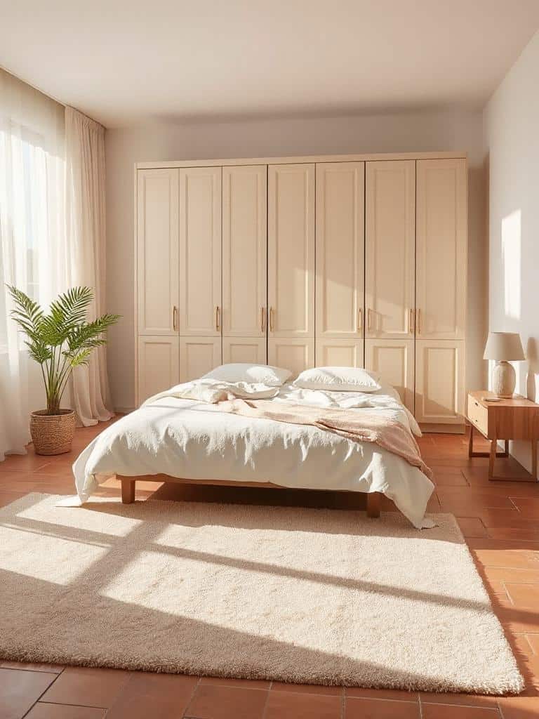 cozy terracotta tile bedroom