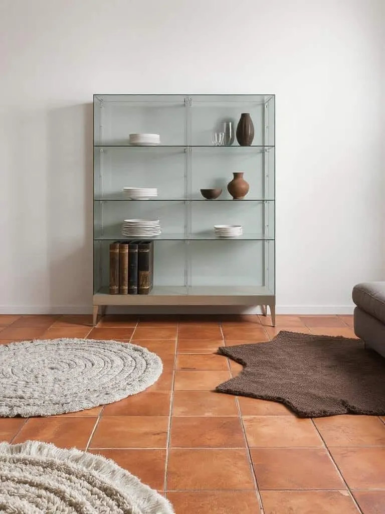 cozy terracotta with rugs