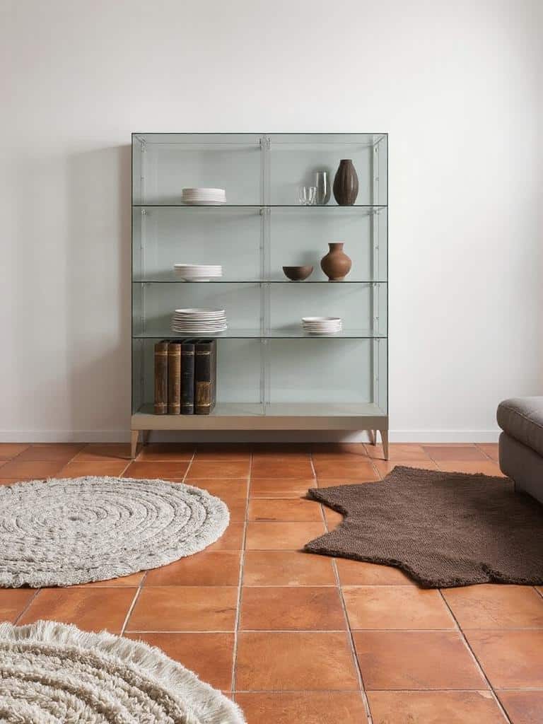 cozy terracotta with rugs