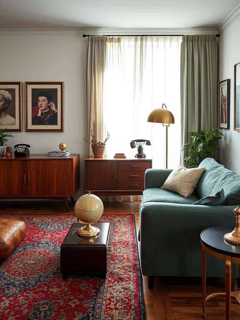 eclectic vintage art displays