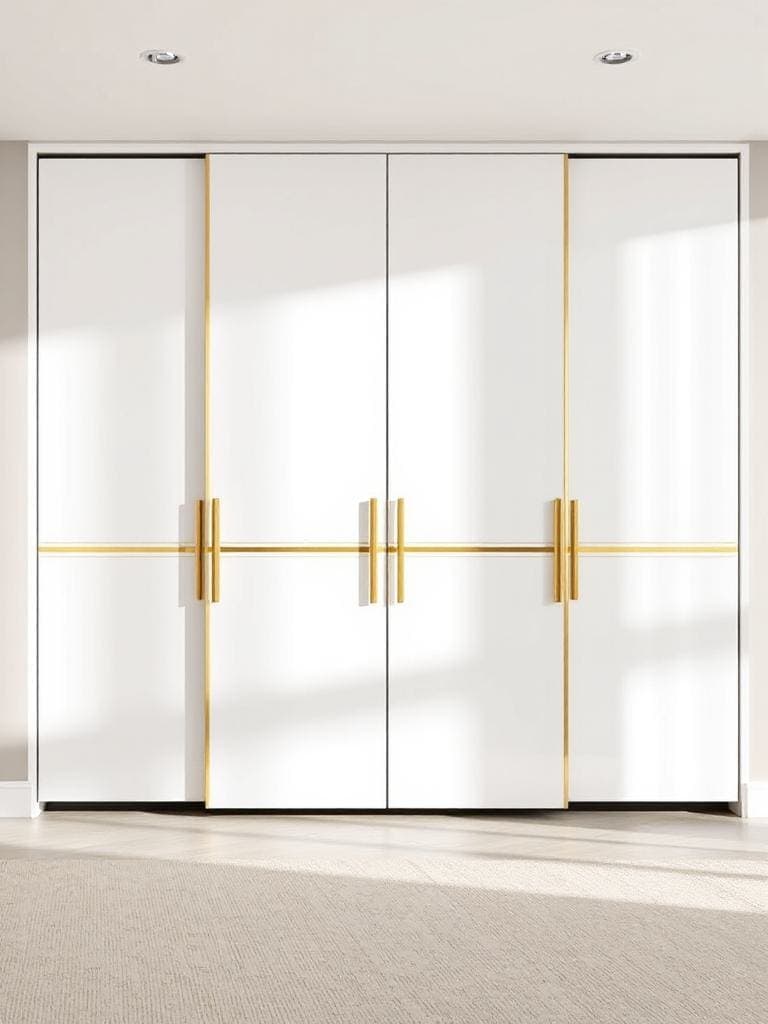 elegant gold accented sliding doors