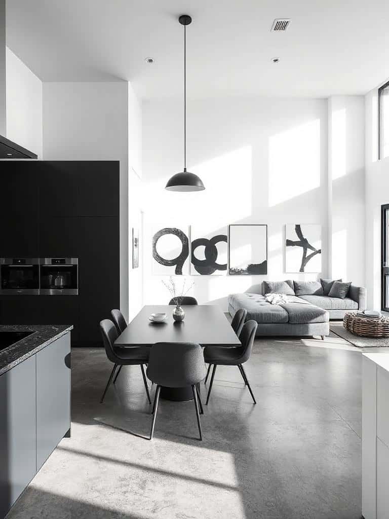 elegant monochrome interior design