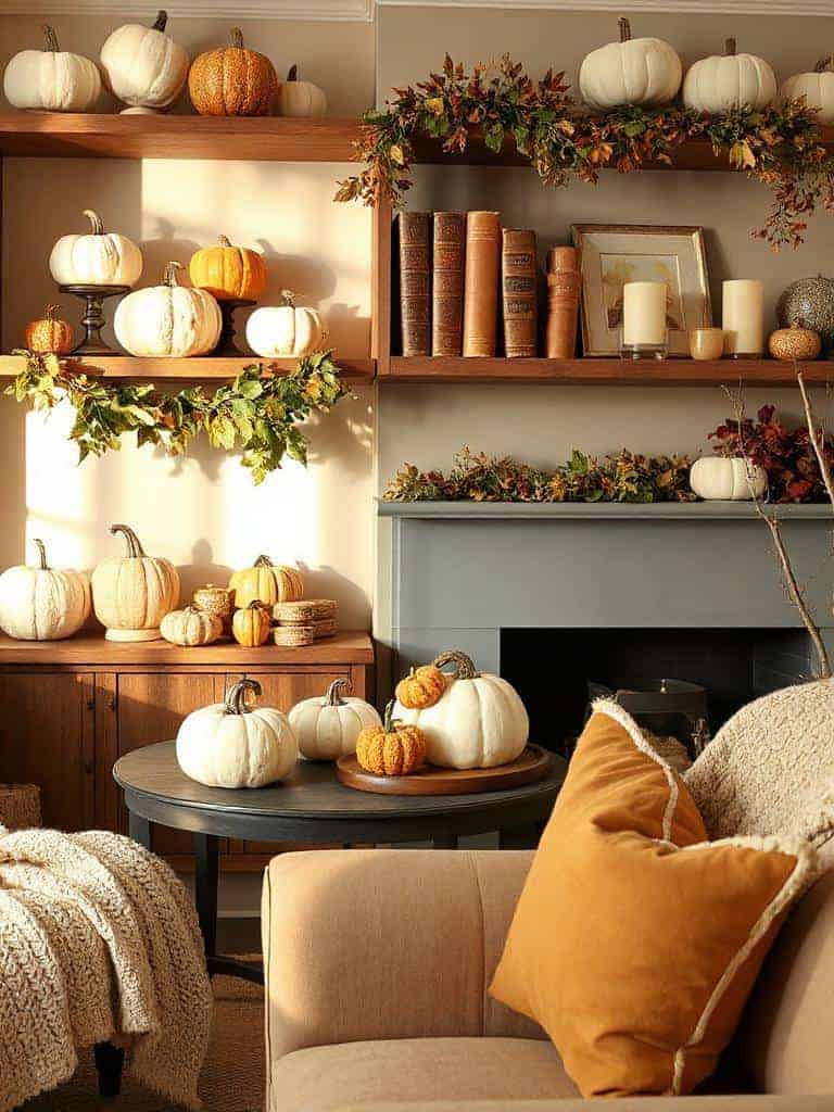fall faux pumpkin decor