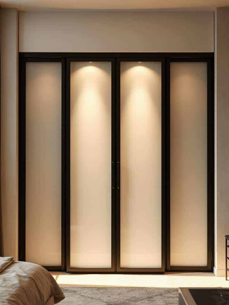 frosted glass wardrobe elegance