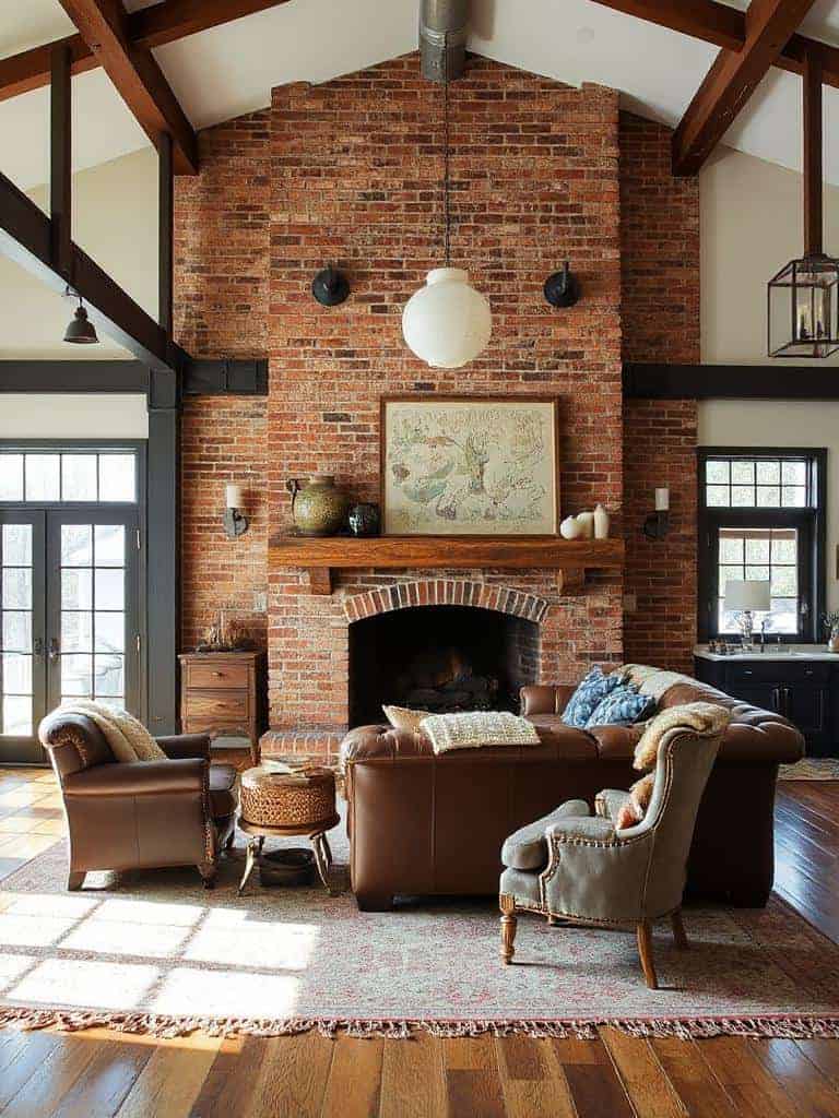 industrial farmhouse living room