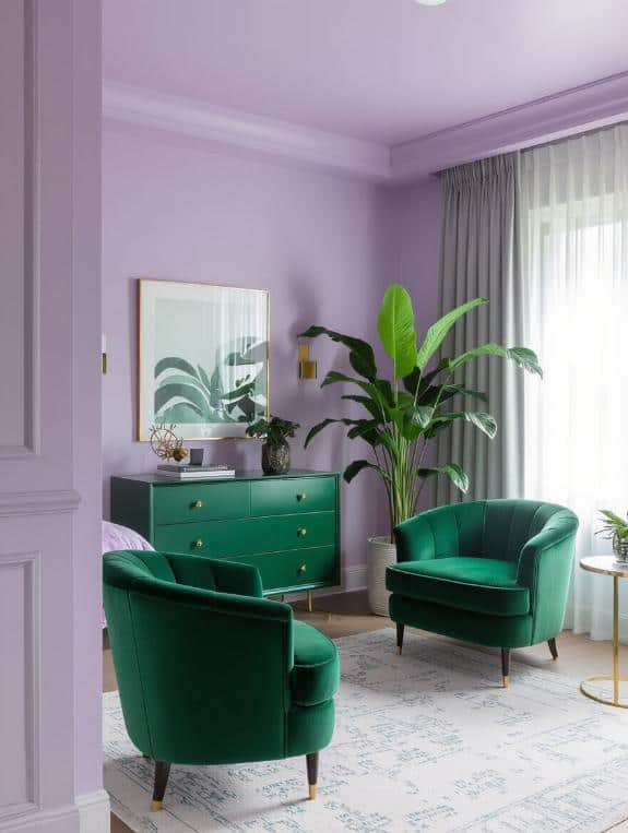 lavender ceiling green furniture