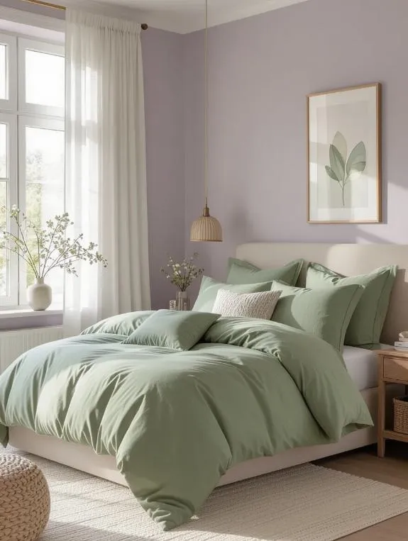 lavender walls sage bedding