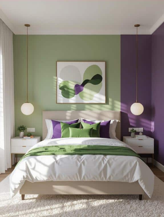 light green and purple