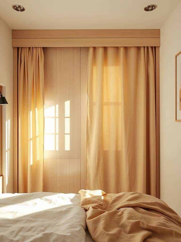 linen curtains enhance bedroom ambiance
