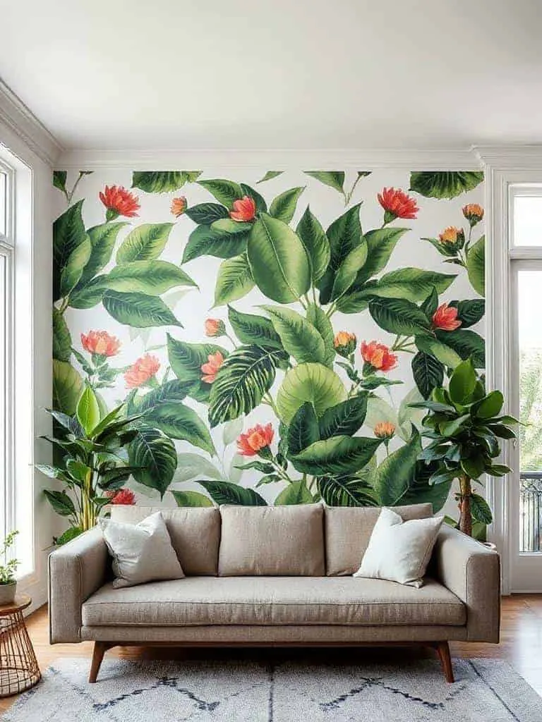 lush botanical wallpaper transformation