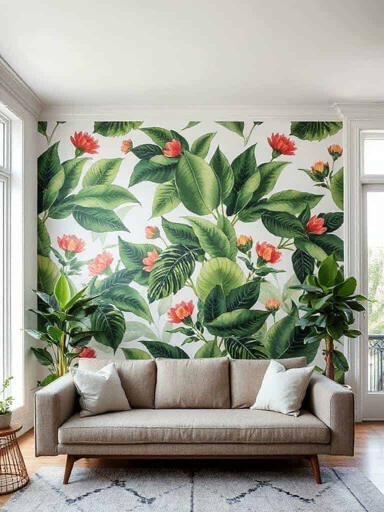 lush botanical wallpaper transformation