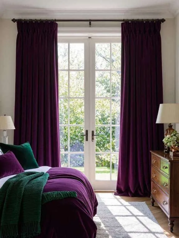 luxurious purple curtain elegance