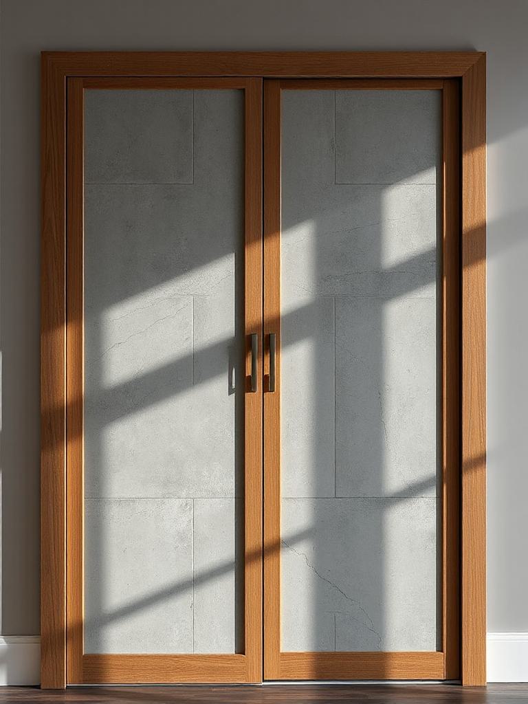 modern concrete warm wood