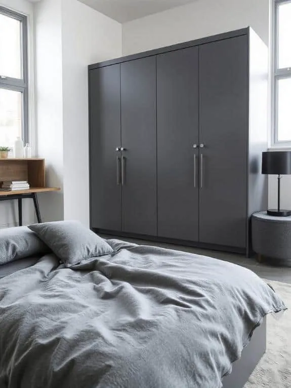 modern sleek grey wardrobes