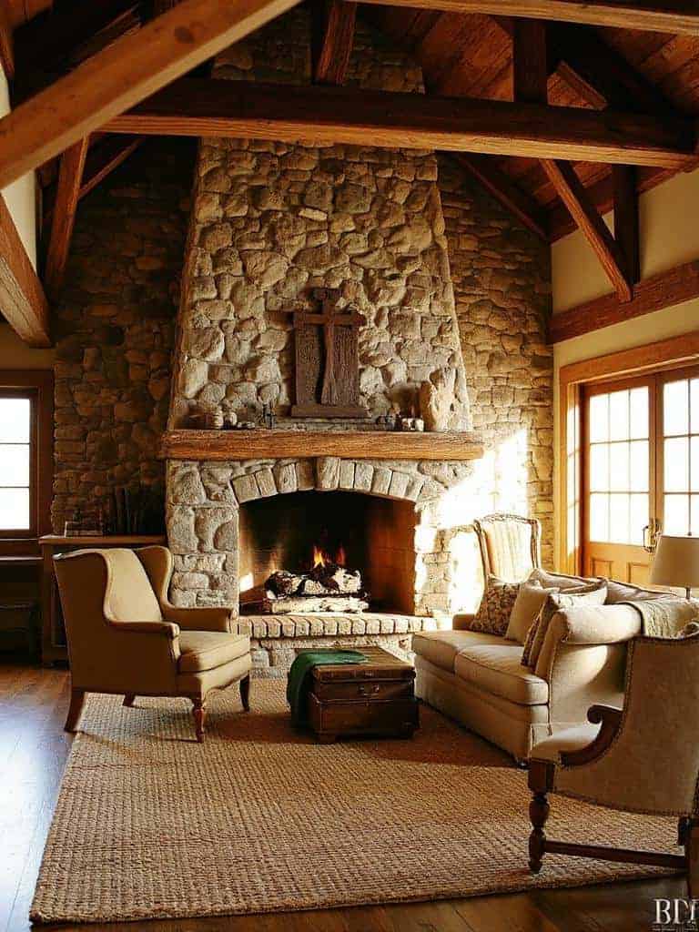 natural stone fireplace elegance