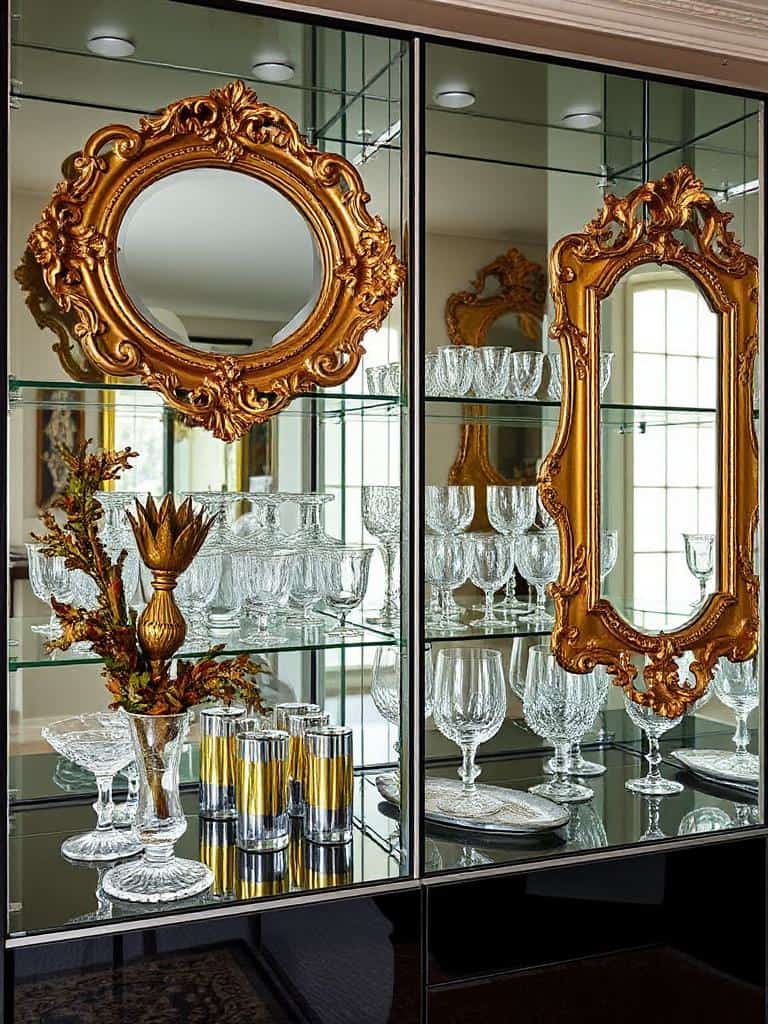 ornate vintage mirrors enhance elegance