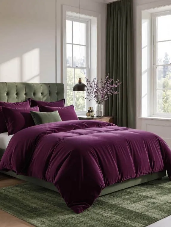 plum duvet moss rug