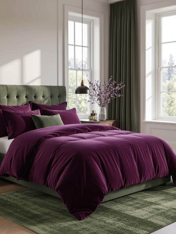 plum duvet moss rug