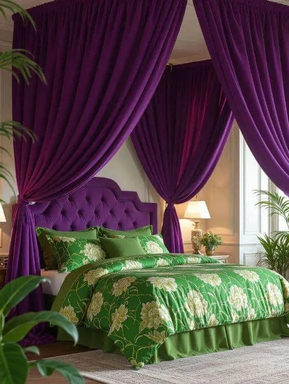 purple canopy floral sheets