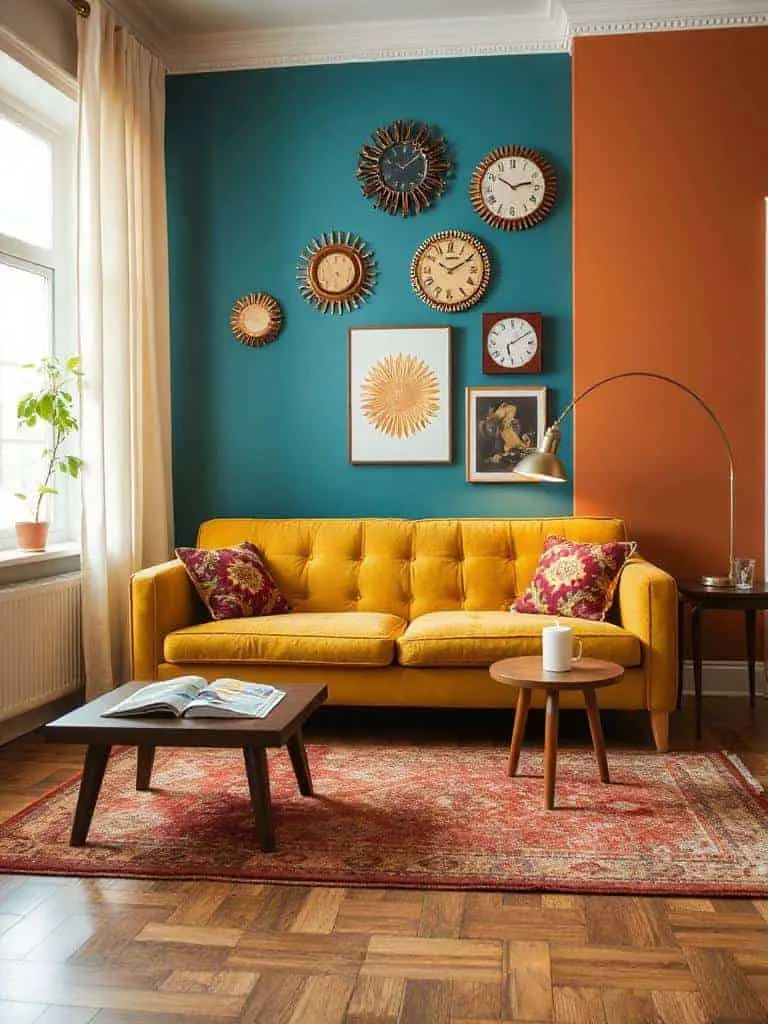 retro colors and decor