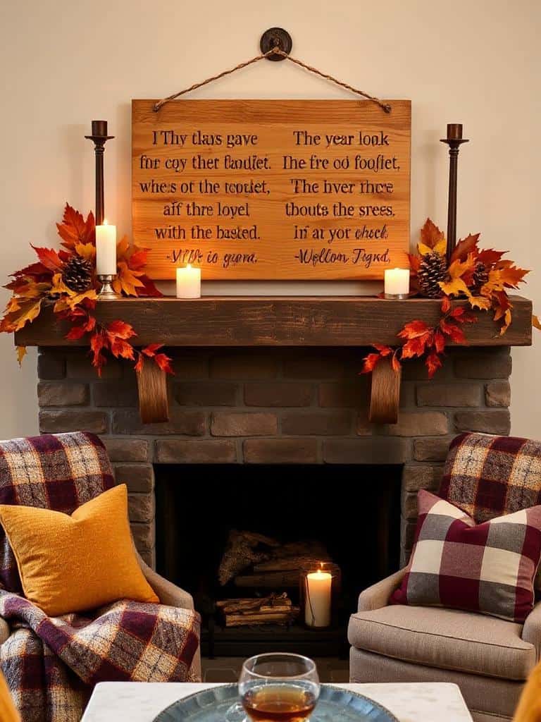 rustic cozy quote signs