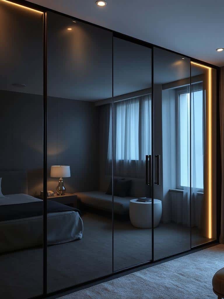 stylish illuminated wardrobe design