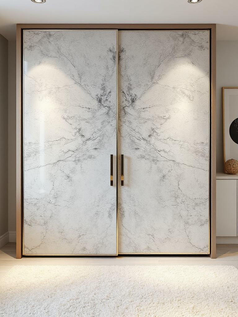 stylish stone look wardrobe design