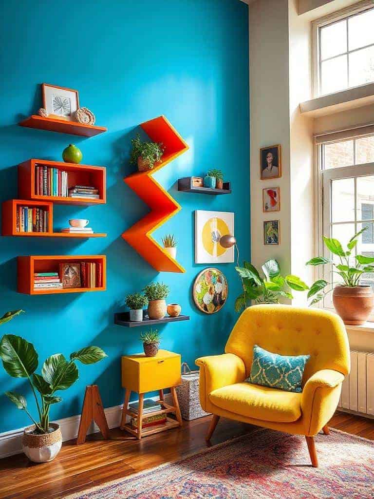 unconventional shelving for creativity