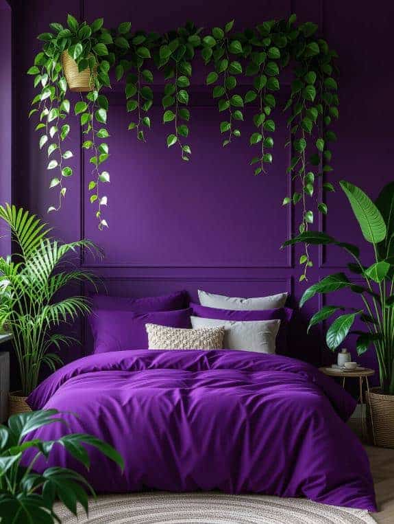 vibrant plants calming purple