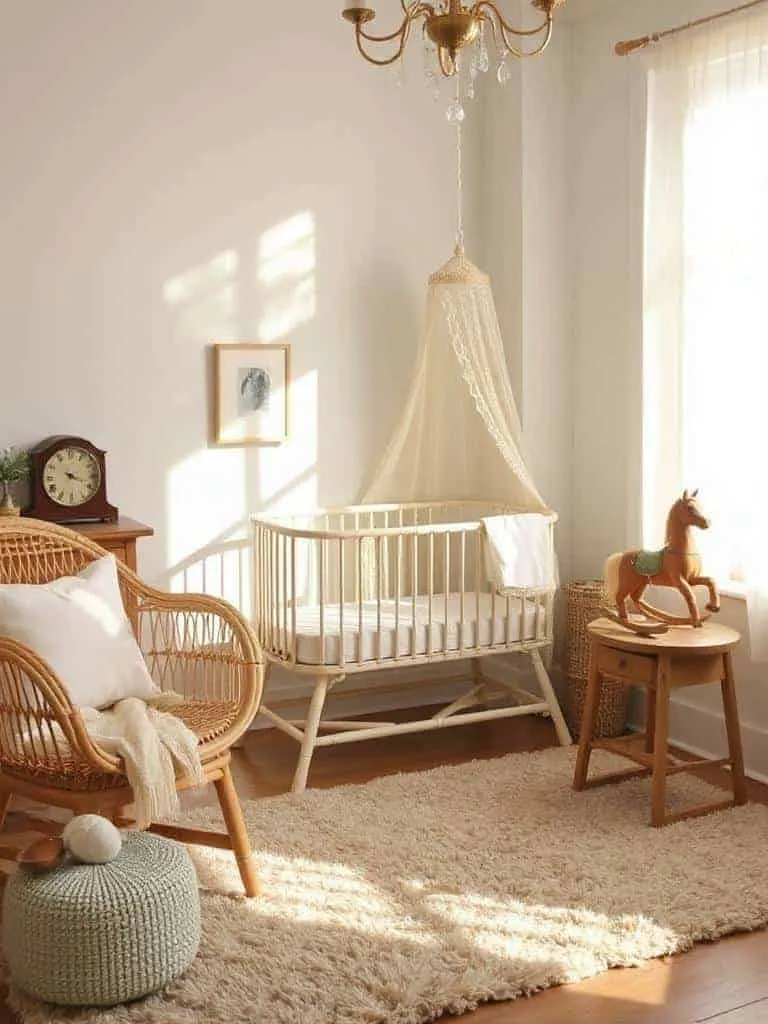 vintage rattan nursery charm