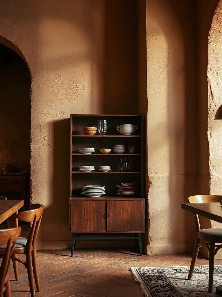warm earth tone walls
